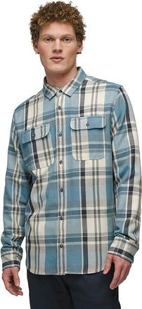 Prana Westbrook Flannel Shirt Mens Long Sleeve Button Up High Tide : SM (Slim), Polyester/Flannel/Cotton