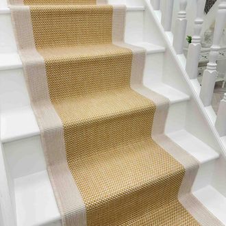 Runrug Stair Runner Carpet - Reversible & Durable, 2mm - Vichy in Beige | Size: 60 cm x 720 cm