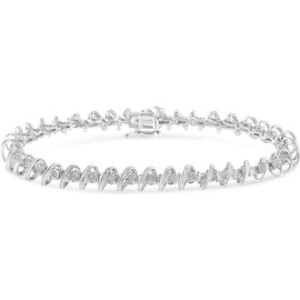 House of Brilliance Silver 1/2 Cttw Diamond Miracle-Set Tennis Bracelet in White at Nordstrom