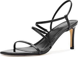 Calvin Klein Hadlee Womens Sandals Black/White Patent : 7.5 M, Synthetic