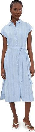 Tommy Bahama Summer Isle Midi Shirtdress Womens Dress French Blue : LG (US 12-14), Cotton/Linen