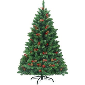 Costway Costway &Aacute;rbol De Navidad Artificial 135 Cm Con Led Iluminaci&oacute;n Y Soporte Fiesta Decoraci&oacute;n Para Navidad Hogar