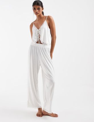 Free People set pantaloni Sleepless Summer bianco