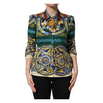 Dolce & Gabbana Shirts, female, Multicolor, Size: L Button Down Top