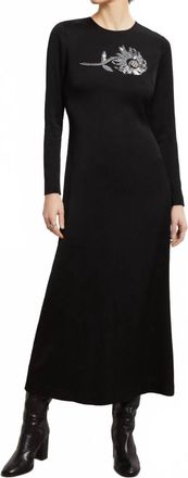 ottod'Ame Long Dress With Embroidery In Black