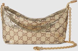 Gucci Metallic Evening Bag With Charm, Gold