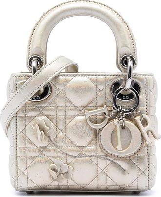 Dior Pre-owned Dior Micro Metallic Crinkled Calfskin Lucky Dior Cannage Lady Dior Ladies O30ST0ZE6GZJPBFN
