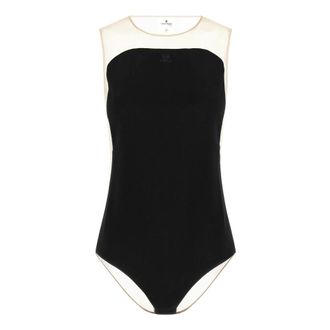 Courr&egrave;ges Illusion Sunshield Bodysuit - female - Courr&egrave;ges - Full-Body - Black - M - Tops