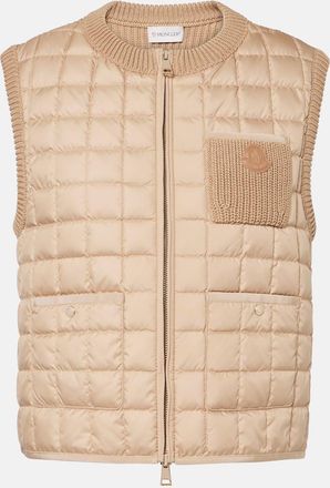 Moncler Piumino in misto cotone senza maniche