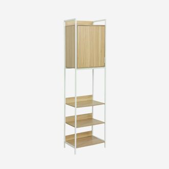 Sweeek Wardrobe Module With 5 Shelves & 1 Door in White