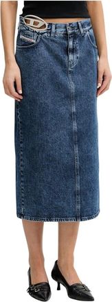 Diesel Dames, Rokken, Blauw, Maat: W26 Katoen
