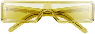 Rick Owens Geth Flat Front Rectangular Shield Sunglasses in Acid Temple/Acid Lens at Nordstrom