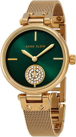 Anne Klein Swarovski Crystals Green Dial Ladies Watch AK/3000GNGB