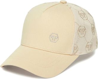 Philipp Plein Cappello da baseball con placca Hexagon - Toni neutri