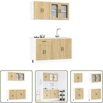 vidaXL vidaXL Mobili da cucina con scomparti - Set Mobili da Cucina 4 pz Kalmar Rovere Sonoma in Truciolato