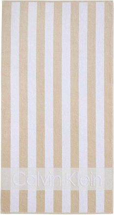 Calvin Klein Beach Stripe Logo Velour Beach Towel Set