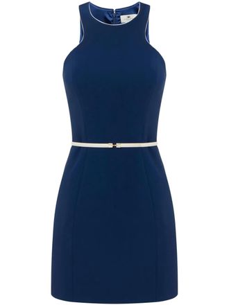 Elisabetta Franchi belted crepe mini dress - Blue
