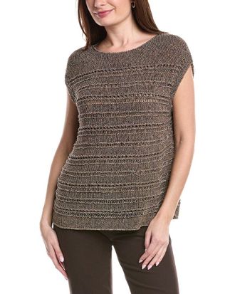 Lafayette 148 New York Bateau Neck Open Stitch Pullover