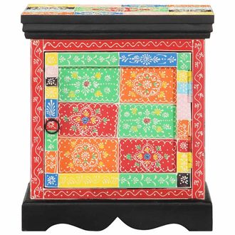 Berkfield Home Bedside Cabinet 2 pcs Multicolour 40x35x45 cm Solid Wood Mango | Size: 40 x 35 x 45 cm