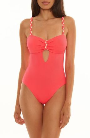 BECCA by Rebecca Virtue Modern Edge One-Piece Swimsuit in Caliente at Nordstrom, Size Medium
