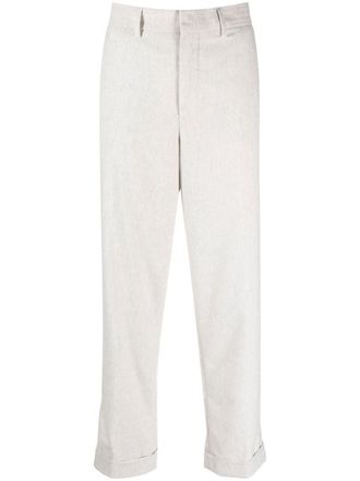 Closed rolled-cuff cropped trousers - women - Wool/Polyester/Viscose/Polyamide/Spandex/Elastane - 30 - Grey