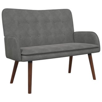 vidaXL Sof&aacute; De 2 Plazas Gris Oscuro 115 X 61 X 87 Cm Terciopelo Vidaxl