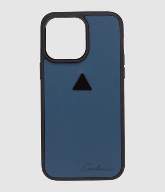 Carbone Coque Iphone 14 Pro Pierre Bleu
