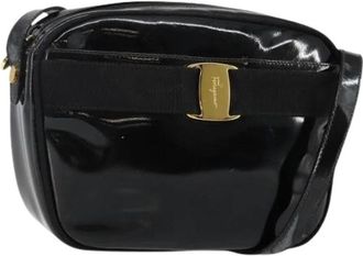 Ferragamo Pre-owned Gecoat Canvas Schoudertas - Dames - Vintage Schoudertas - Zwart - ONE Size - Vintage