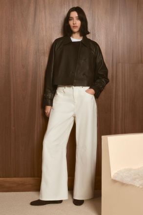 Karen Millen Womens Denim Barell Jean - Cream Cotton - Size 16 UK