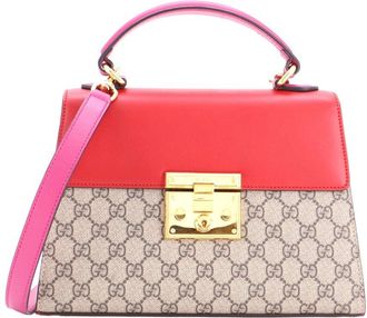 Gucci Multicolor Gg Coated Canvas & Leather Padlock Top Handle Bag Small (Authentic Pre-Loved)