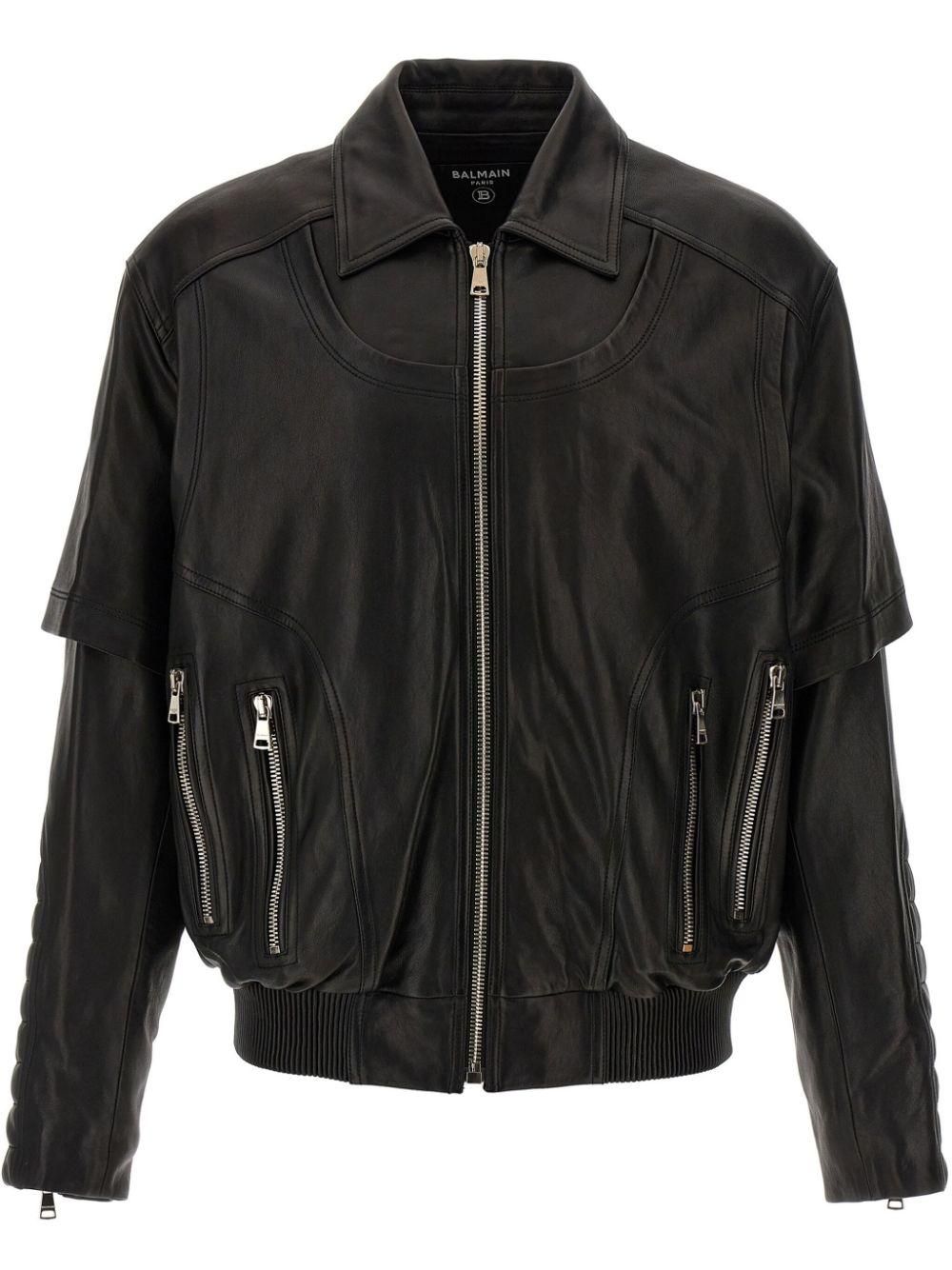 BALMAIN ブラウン レザージャケット Men's Balmain Leather Jackets - up to −80% | Stylight