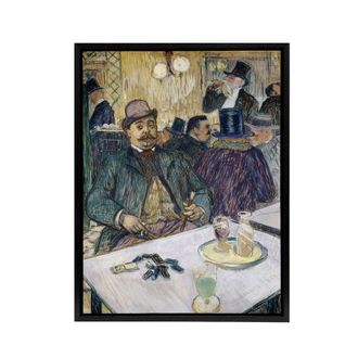 Artery8 Monsieur Boileau at the Cafe Framed Canvas Wall Art Print Lautrec | Size: W24 x H32
