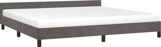 vidaXL Vidaxl - Estructura Cama Sin Colch&oacute;n Terciopelo Gris Oscuro 200x200 Cm
