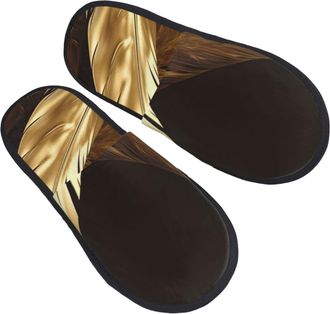 Generic Sliders Golden Feathers Anti-Skid Slippers Comfy Cotton Slippers For Christmas Trip Outdoor M