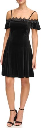 Kensie Stretch Velvet Off-the-Shoulder Dress in Black at Nordstrom Rack, Size 10