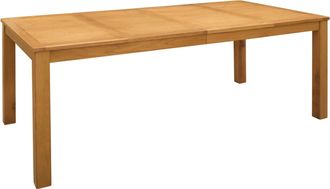 vidaXL Conjunto De Comedor 9 Uds. Beige Madera De Roble S&oacute;lido Vidaxl