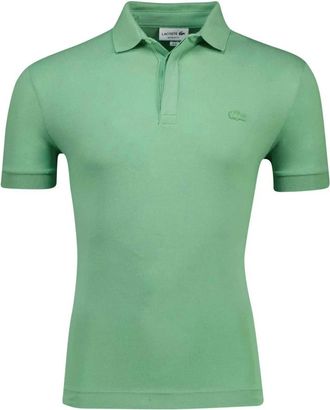 Lacoste Tops, Heren, Groen, 4Xl, Katoen, Groen poloshirt met korte mouwen