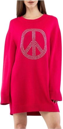 Moschino Fucsia Sweater - Dames - Kleedjes - Roze - S - Wol - Kleedjes