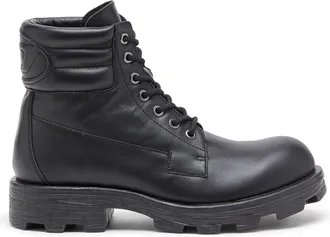 Diesel D-Hammer - Combat boots in leather - Boots - Man - Black