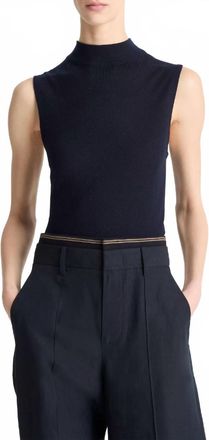 Vince Sleeveless Mock Neck Top In Coastal
