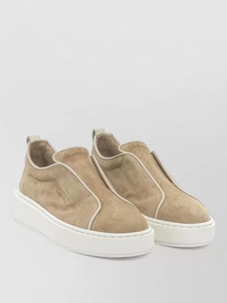 Santoni low sneakers round toe suede upper