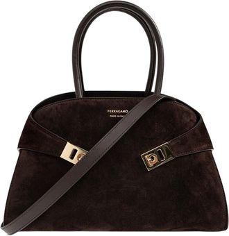 Ferragamo Dark Brown Hug Medium Satchel