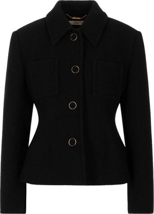 Chlo&eacute; Gevormde Getailleerde Jas - Dames - Blazers - Zwart - M - Leer - Jassen