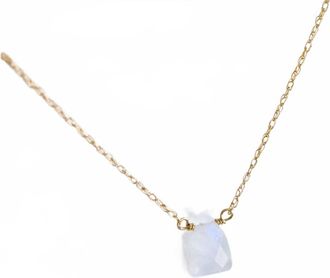 Mesa Blue Womens Faceted Moonstone Necklace In Gold/ White
