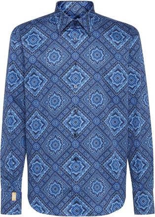 Billionaire Boys Club Milano Paisley Shirt - Heren - Casual Overhemden - Blauw - S - Katoen - Overhemden