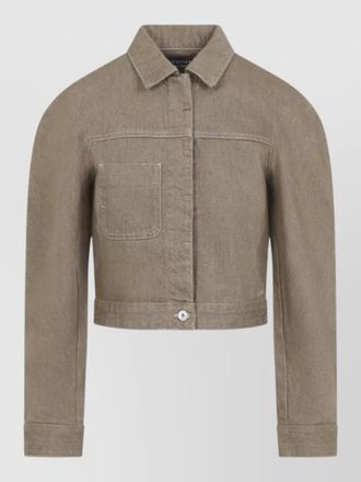 Jacquemus ovalo cargo jacket collared cropped long sleeves