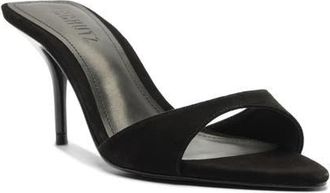 Schutz Elodie Pointed Toe Sandal in Black Suede at Nordstrom, Size 10.5