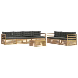 vidaXL Conjunto De Sof&aacute;s De Exterior 8 Uds. Blanco Y Antracita Vidaxl