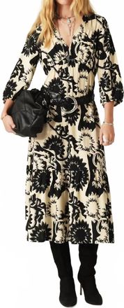 BA&SH Ferae Midi Dress In Cream/black