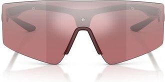 Ferrari 139mm Shield Wrap Sunglasses in Red Shiny /Red at Nordstrom